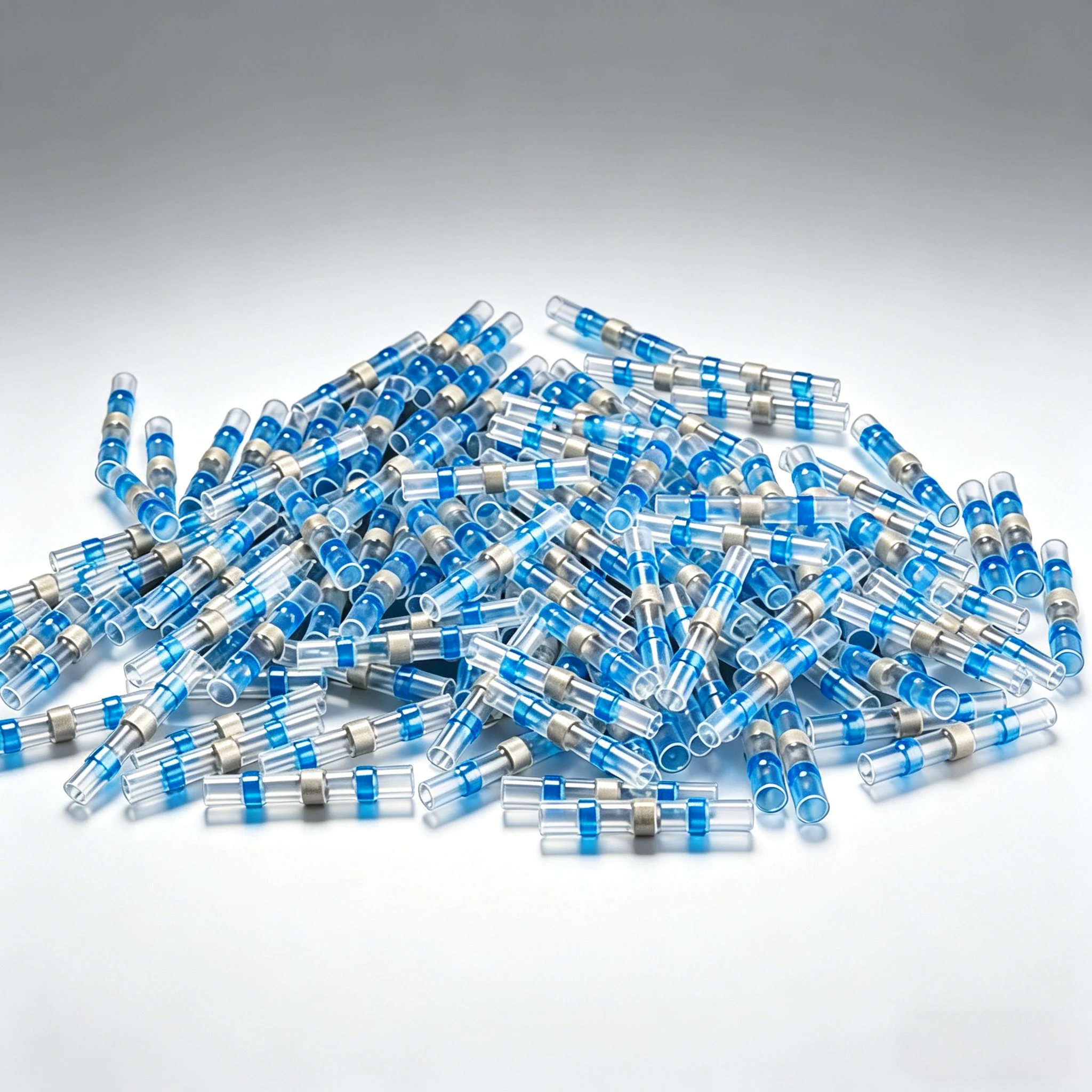 Blue Solder Seal Wire Connectors16-14 AWG Waterproof Self-Soldering Butt Connectors Marine Grade Electrical Terminals 50-1000pc