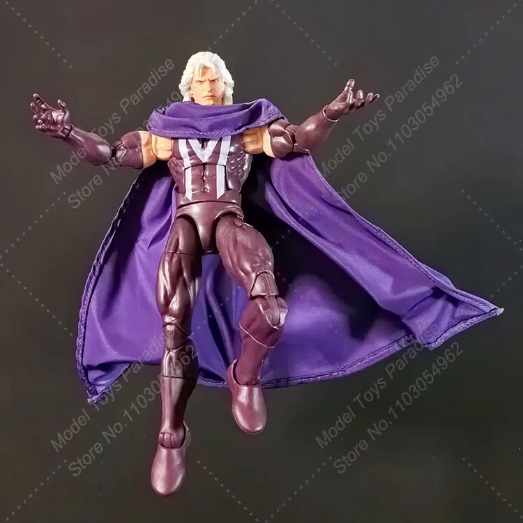 1/12 Men Soldier Magneto Purple Casual Cloak Anime Retro Super Villain Ruler Solid Color Cape Fit 6inch Action Figure Body