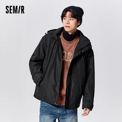 Semir Casual Wear Men 2024 New Winter Three-Defense Warm Top Fashion Simple Loose Coat