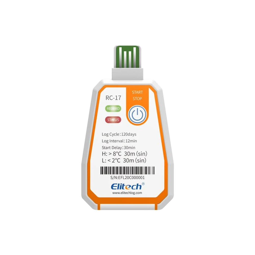 RC-17 RC-17N Disposable USB Temperature Data Logger -30℃~70℃ Temp Recorder PDF Report Logger Temp Monitor for Cold-chain