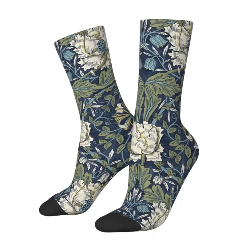 Y2K Retro Flowers Men'S Socks William Morris Unisex Street Style Pattern Printed Funny Crew Sock Gift