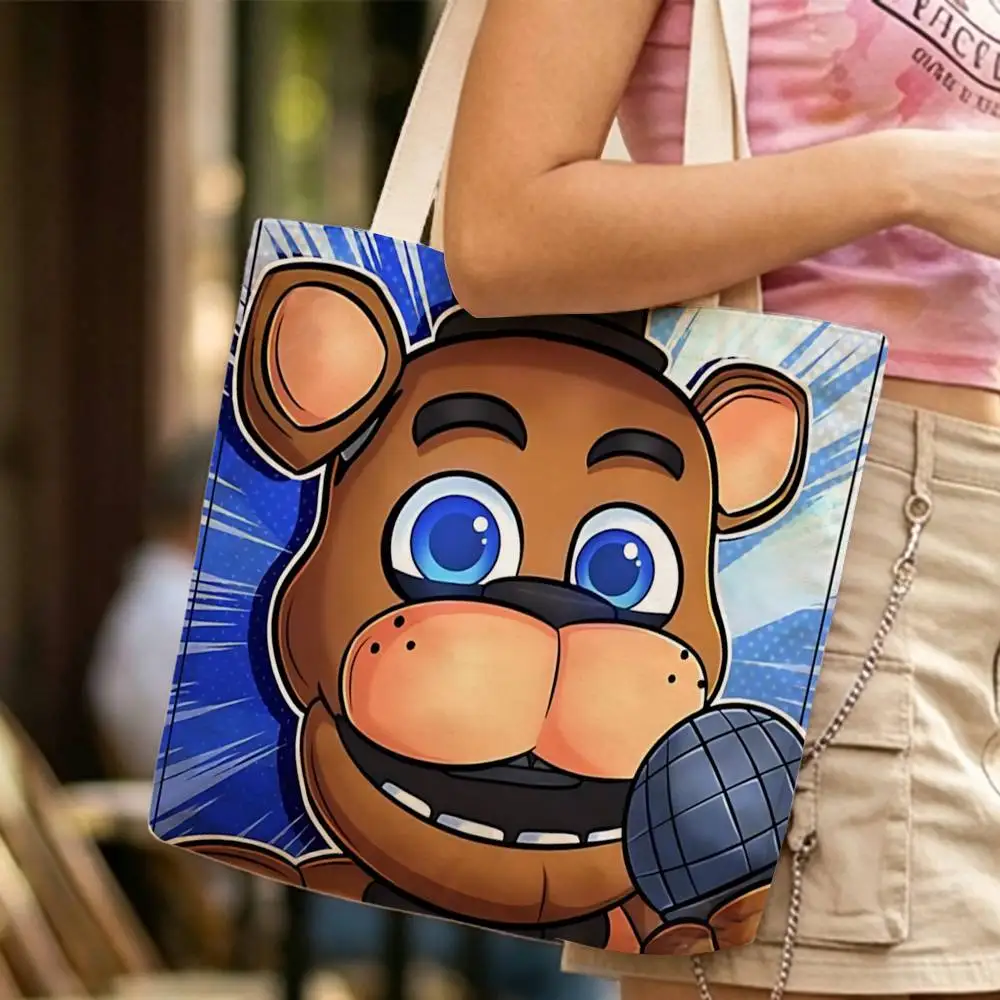 Five N-Nights at F-FreddyS Canvas bags Large Capacity suitable for School shopping, gifts, and Daily Commute