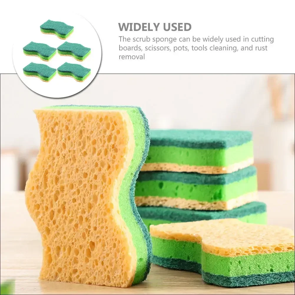 1-12Pcs Dish Sponge Premium Material Double-Sided Kitchen Cleaning Scrub Pads Multi-Purpose for Dishes Pans Sink Stove Bathroom
