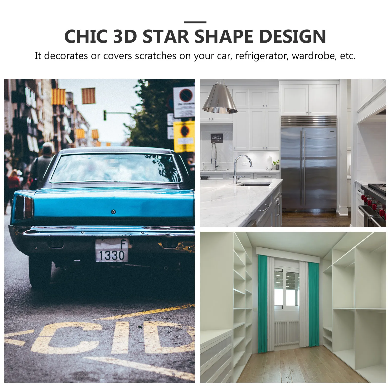 

1Set DIY Car Decals Bling Star Rhinestone Sticker Set Stylish Auto Decoration for Car Interior Exterior Use Auto Stickers