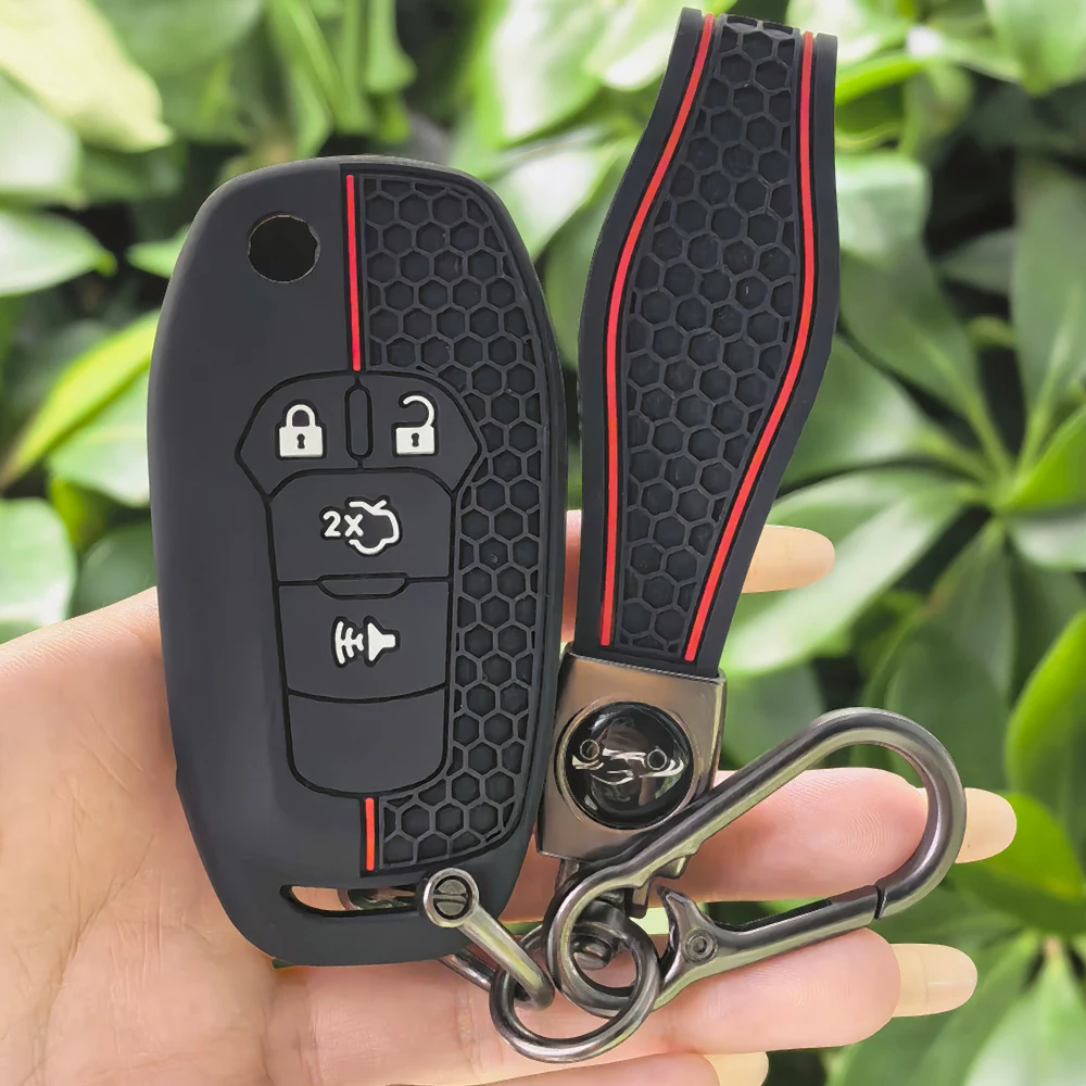 4 Buttons Remote Car Key Shell Fob Cover for Ford Fusion Edge Explorer 2014 2015 2016 2017 Key Case Holder Keychain