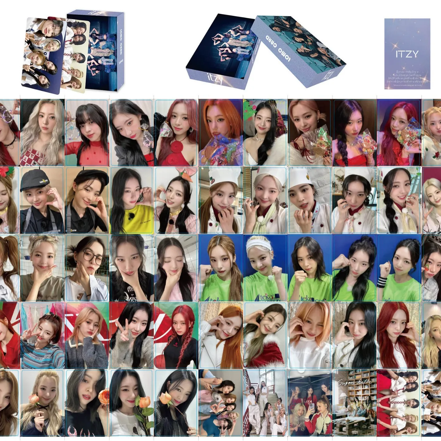 55Pcs/zestaw Kpop Idol ITZY nowy Album urodzony, aby być Lomo Card z nadrukiem HD karty fotograficzne prezent dla fanów Yuna Chaeryeong Ryujin Lia