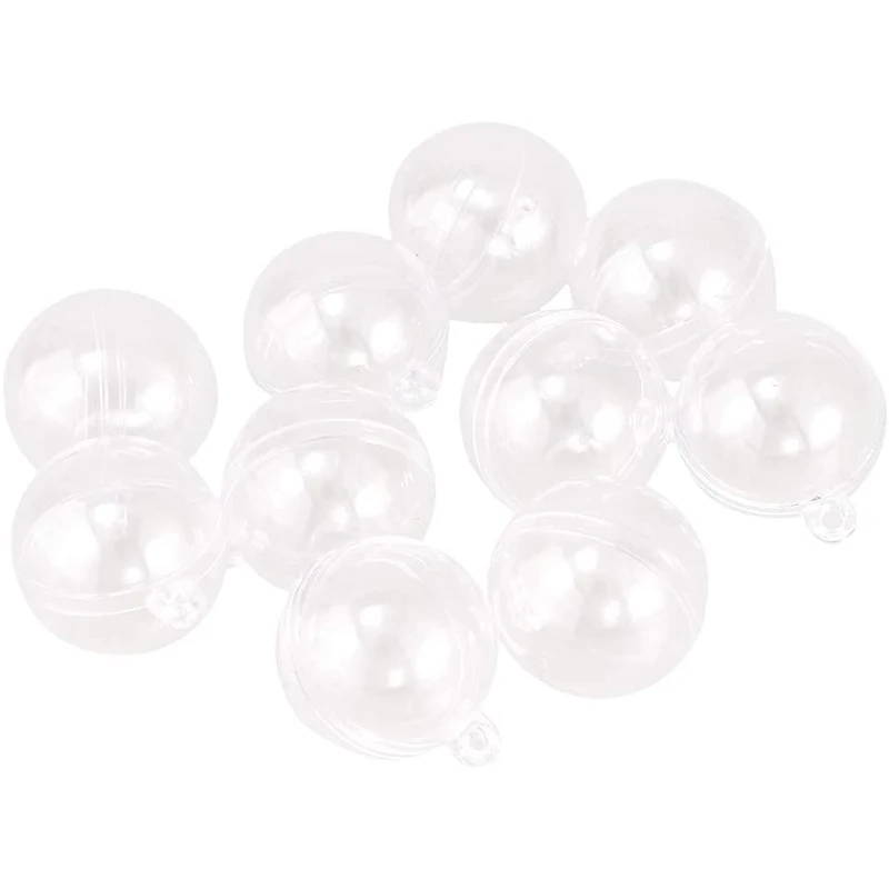 10pcs 5/8cmtransparent Openable Plastic Circular Ball Hanging Transparent Tree Decoration Gift Box Wedding Romantic