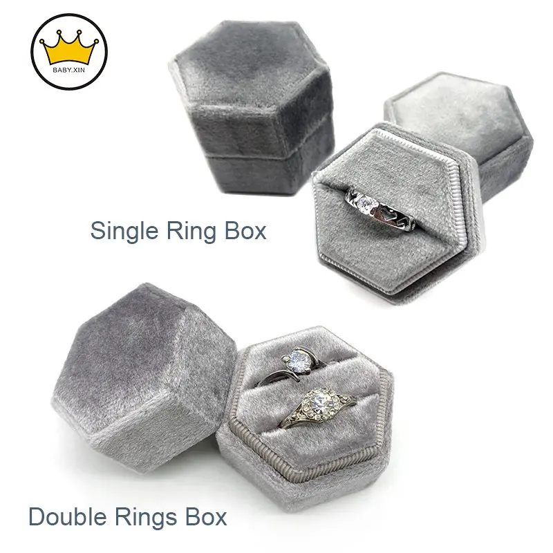 

Velvet Ring Box Earrings Holder Double Slots Pairs Gift Case Joyeros Organizador De Joyas