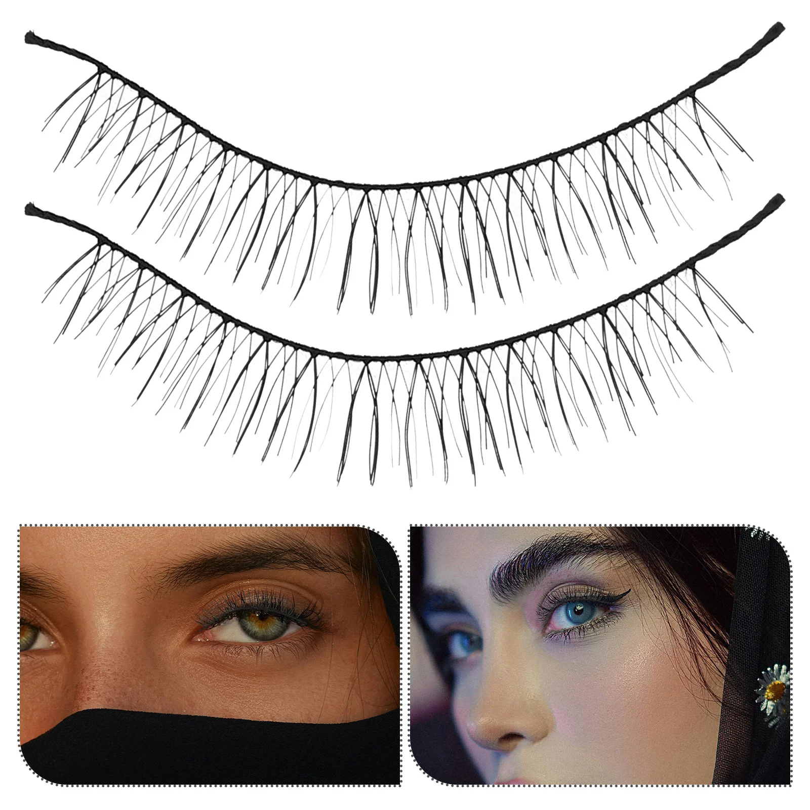 10 أزواج من الرموش الصناعية الطويلة الطبيعية باللون الأسود للمكياج، مريحة وسهلة إزالة الرموش السميكة للارتداء اليومي للحفلات