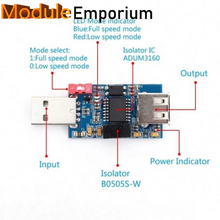 ADUM3160 B0505S 1W 1500V USB to USB Voltage Isolator Module 12Mbps 1.5Mbps