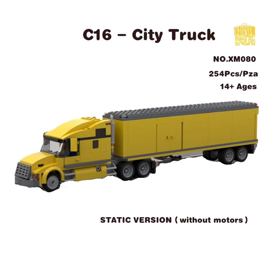 

MOC-XM080 C16 - City Truck Model With PDF Drawings Building Blocks Bricks Kids DIY Toys Birthday Christmas Gifts