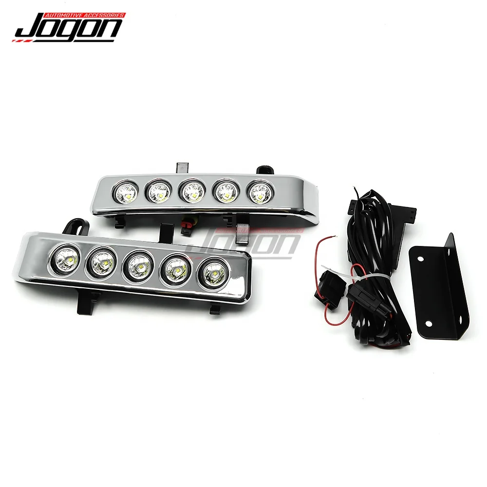 2pcs Front Bumper Lamp LED Daytime Driving Running Light Trim for Toyota Land Cruiser LC70 LC76 LC77 LC79 Pickup Pick-Up 2015 view 3