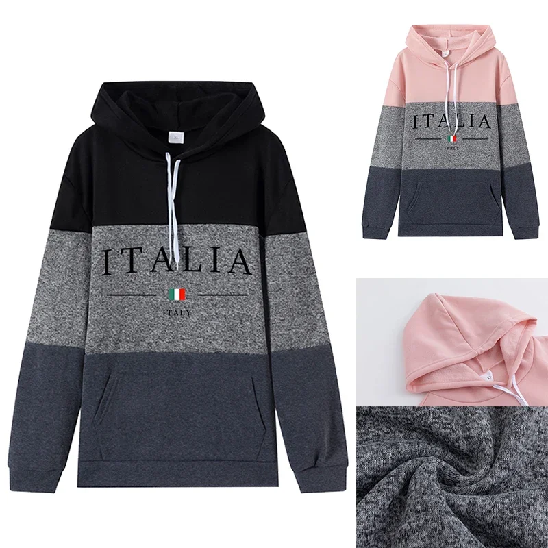

2025 Hot Sale Women's Sweatshirt Italy Fashion Hooded Long Sleeve Pullover Female Autumn Winter Daily Casual Sporty Loose Hoodie