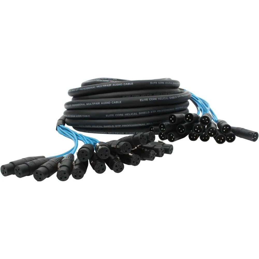 16 Channel XLR Audio Extension Snake Cable 50 ft Fan to Fan Stage Box