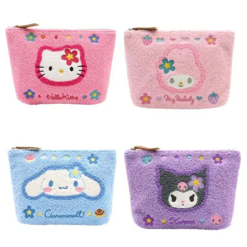 

Sanrio Hello Kitty's вышитая косметичка с рисунком милой девушки My Melody Kuromi, портативная сумка для хранения разных ключей, новинка