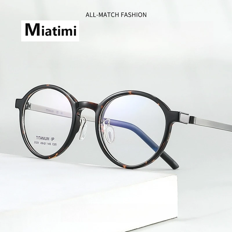 

Fashionable Comfortable Glasses frame For Men Women Optical Round Acetate Titanium Eyewear Prescription Eyeglasses Frames