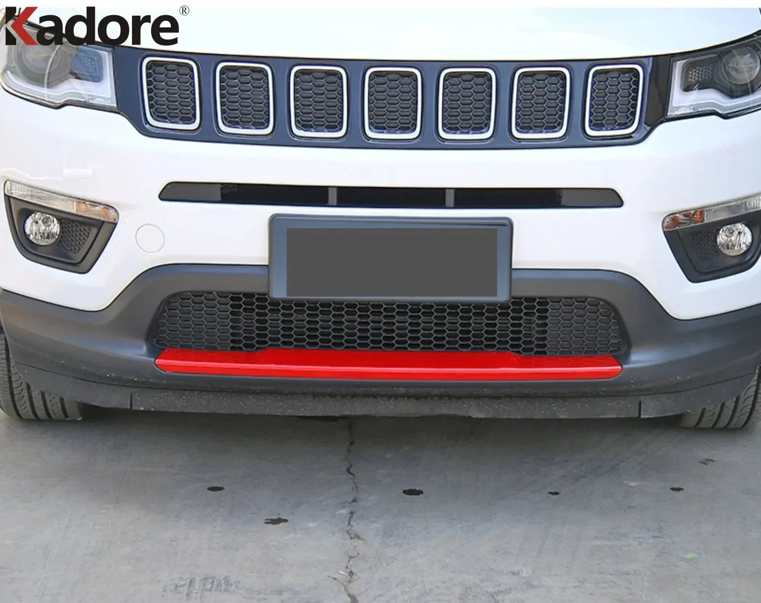 For Jeep Compass 2017 2018 2019 2020 2021 Chrome Front Bottom Bumper Cover Trim Lower Grille Moudling Strip Car Accessories