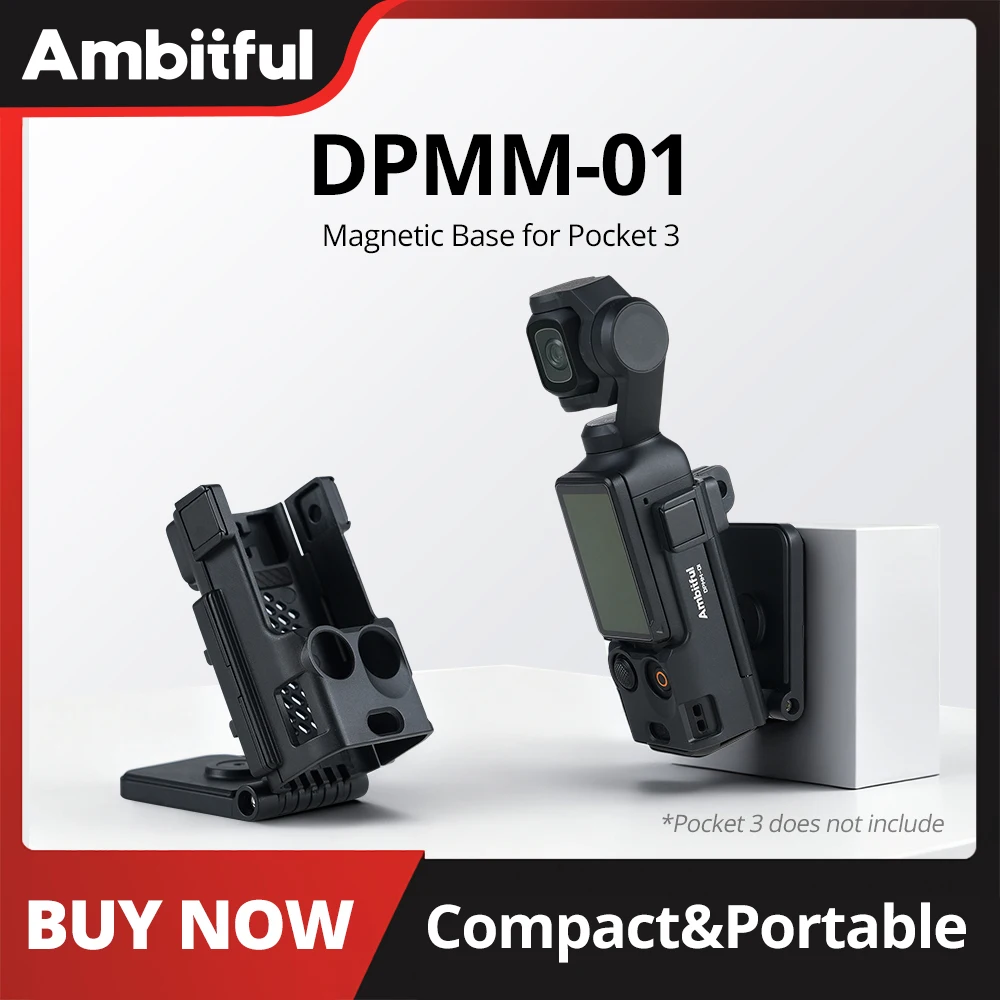 Support magnétique détachable Ambitful avec base réglable pour DJI Osmo Pocket 3, étui de protection magnétique pour DJI Pocket 3