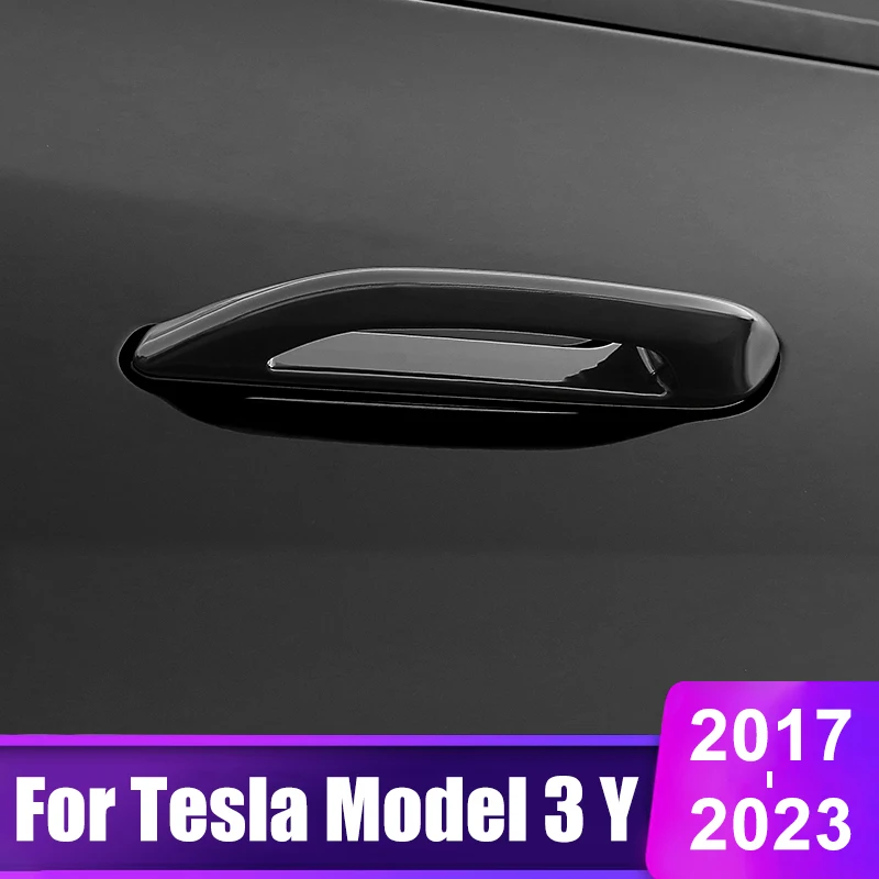 

4 шт., автомобильные наклейки на дверные ручки Tesla Model 3, Y 2017- 2020, 2021, 2022, 2023