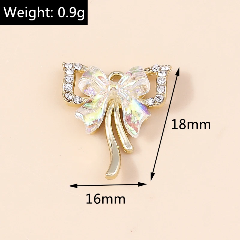 Leslie 5 Stück Gold Silber Farbe Schleife Serie Schleife Schleife Charm Anhänger für handgemachte Halskette Armband Schmuckherstellung Zubehör – Detail 8