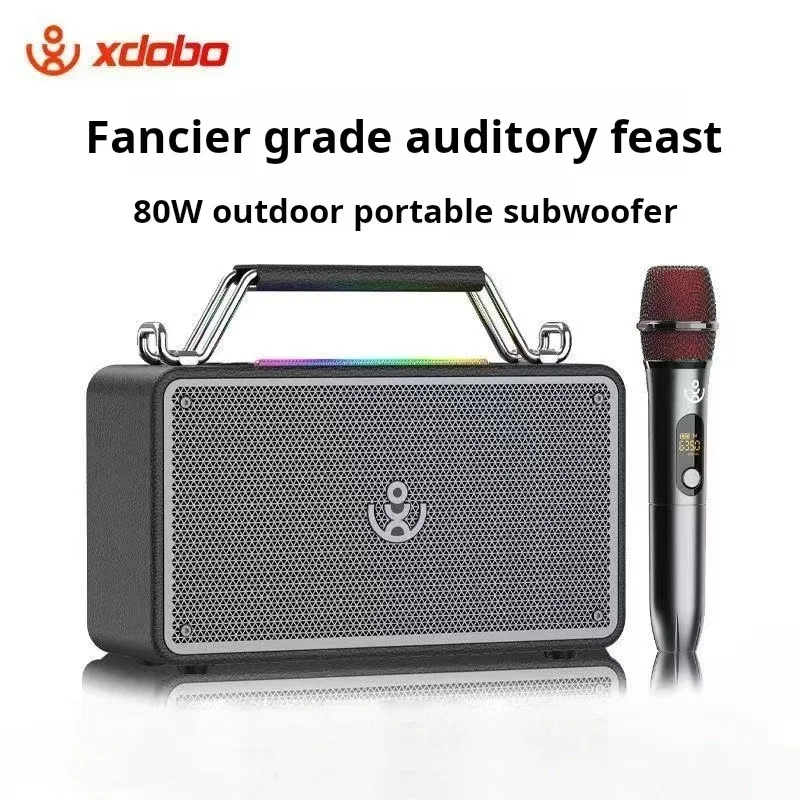 

Xdobo Karaoke Speaker with Dual Wireless Mics, Bluetooth-compatible 5.3, Portable Handle, HIFI Sound, for Home Singing, Party, O