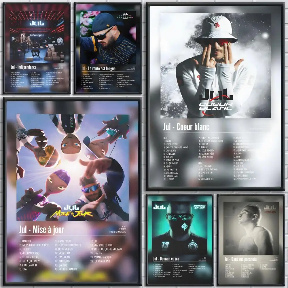 شعبية مغني الراب J-Jul اللوحة الخط HD طباعة شخصية قماش جدار جدارية الفن صور لغرفة المعيشة ديكور المنزل