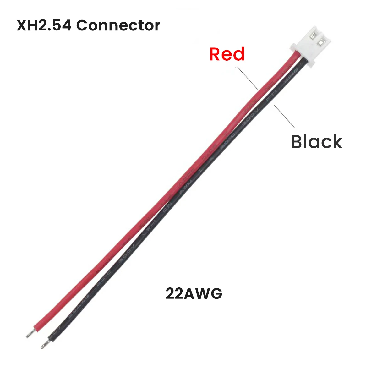 XH2.54 2Pin Terminal Wire  10cm 15cm 20cm 30cm 22AWG Male Connector Fan Cable Power Extension Cord CPU PWM Fan Connector