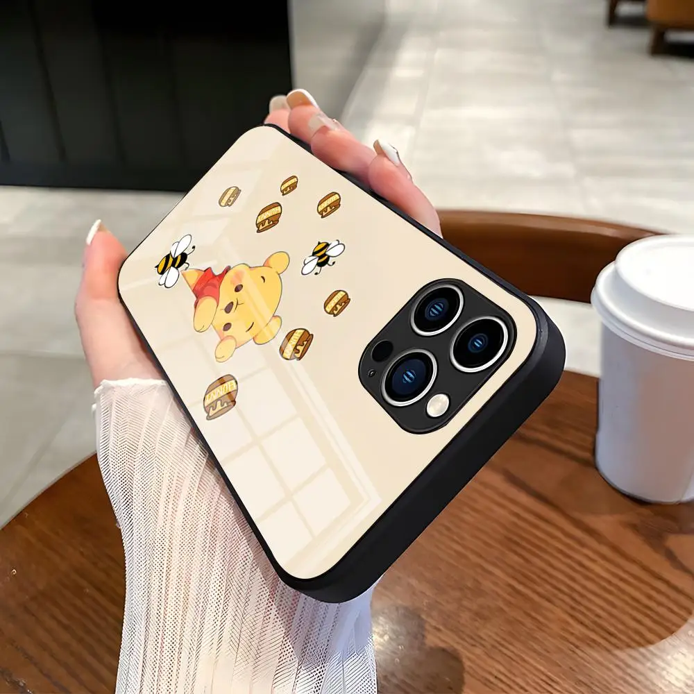 Winnie Puuh Bären-Handyhülle für iPhone 17 Pro Max 15 Pro 16 14 Plus 12 13 Mini 11 Pro Stoßfeste Glasabdeckung