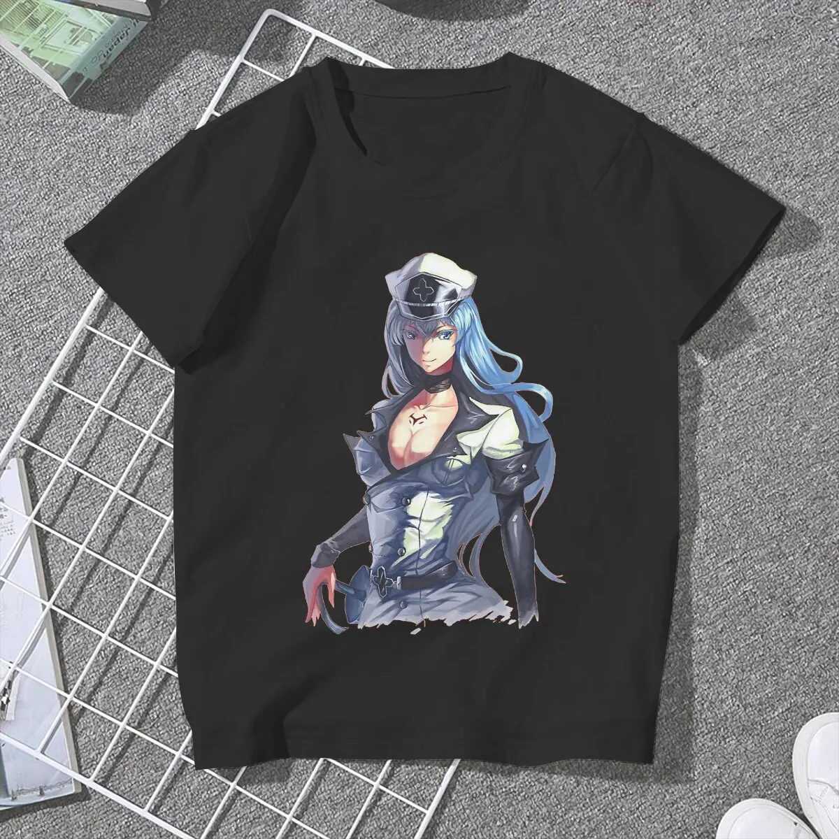 Camiseta clásica esdeath Feminine Shirts Akame Ga KILL T-shirt Goth Vintage Female Clothing