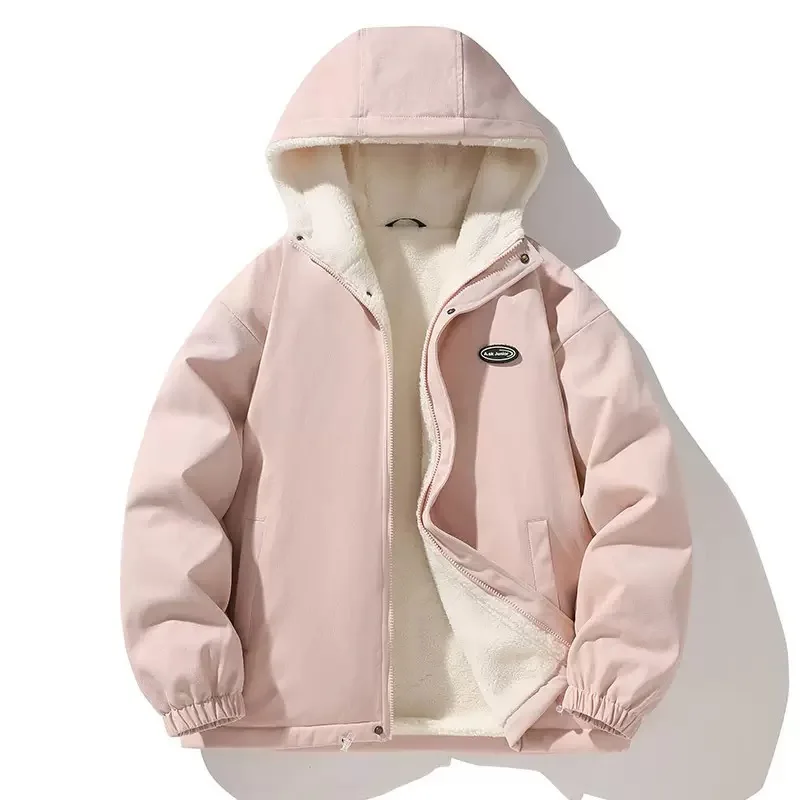 New Autumn/Winter Fashion Sport Fleece-Lined Thickened Warm Hooded Cotton Jacket Men's Casual Loose Plus Size High-Quality Coat