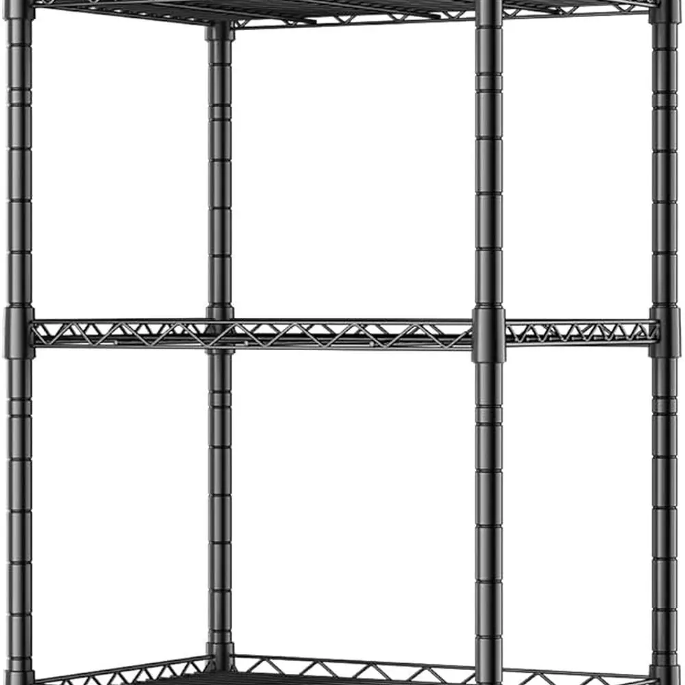 

Adjustable 5-Tier Metal Shelving Rack for Home Storage (Black, 11.8x16.6x53.5)