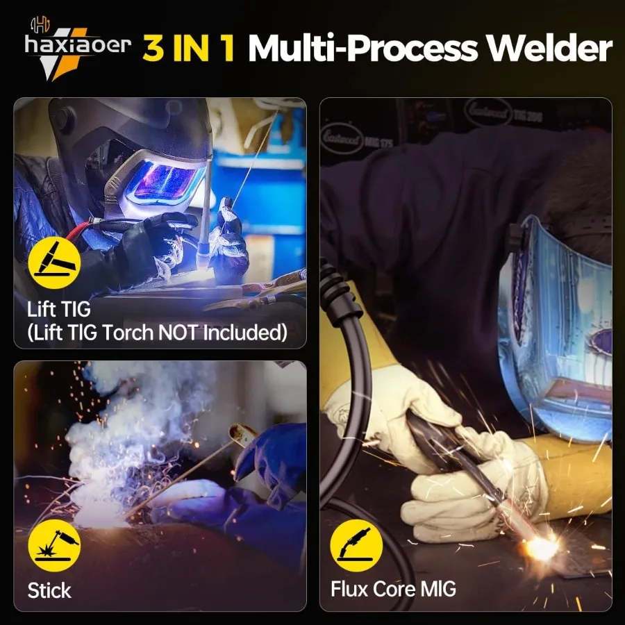 145A MIG Welder 110V Flux Core MIG Welder Machine with 3in1 Functionality for MIG Lift TIG Stick Welding Advanced IGBT Inverter