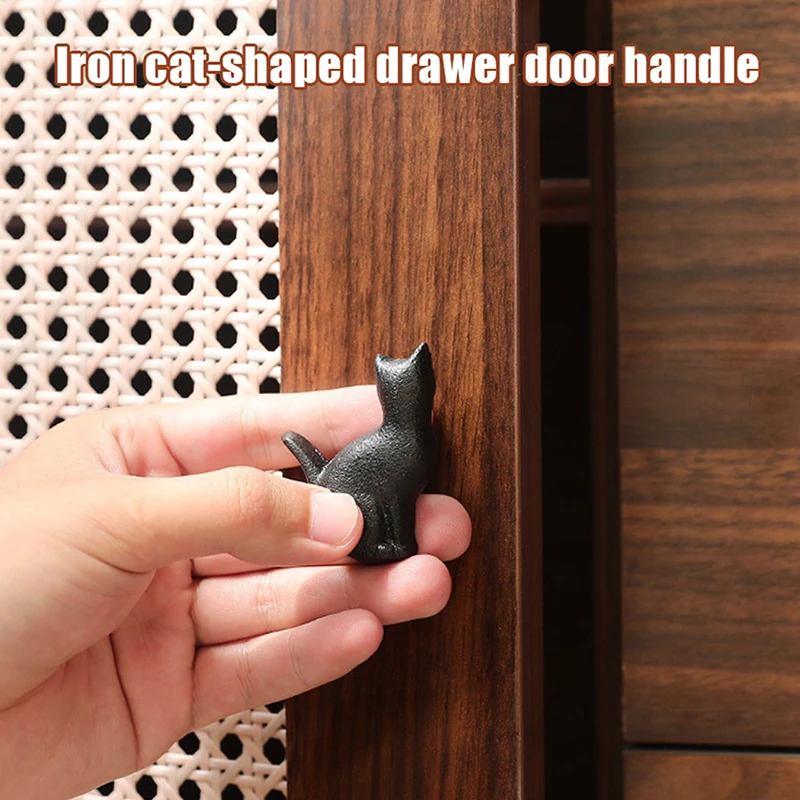 

Matte Black Cast Iron Wardrobe/wine Cabinet Drawer Handles, American Minimalist Furniture Cabinet Door Creative Metal Handles