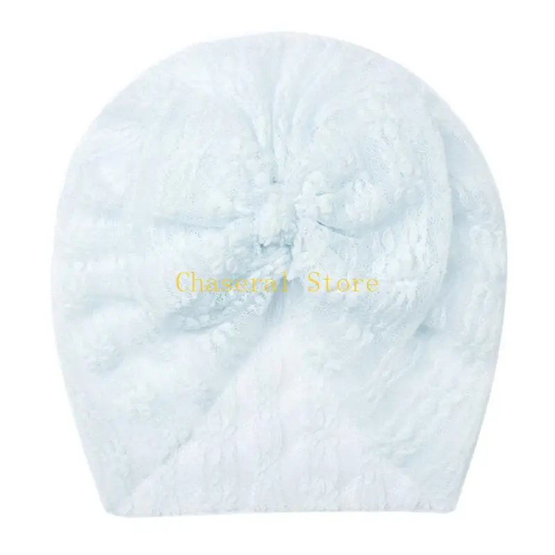 

E7CE 2024 Girls Bowknot Hat Soft & Breathable Baby Fetal Caps for Infants Toddlers Turban Hat Fashionable Headwear