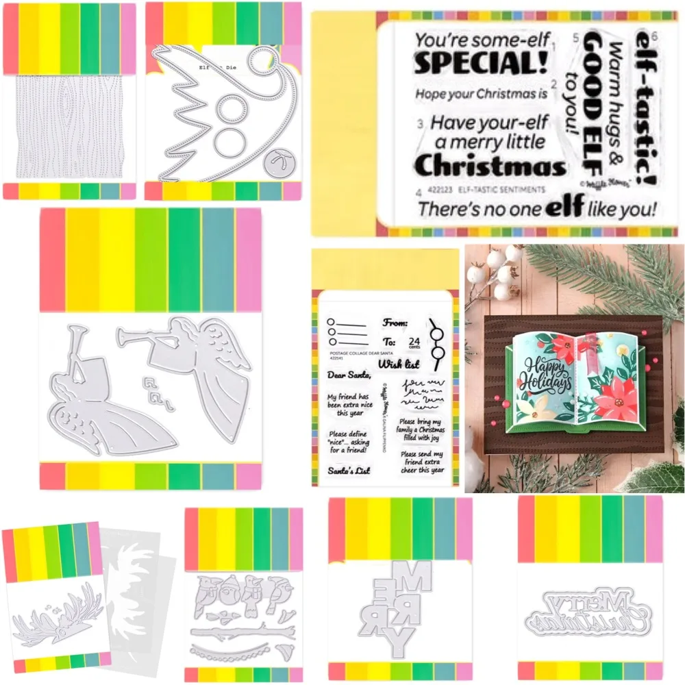 

2025 new Stamps Cutting Dies Scrapbook Father Christmas Diary Decoration Stencil Embossing Template DIY Greeting Card Handmade