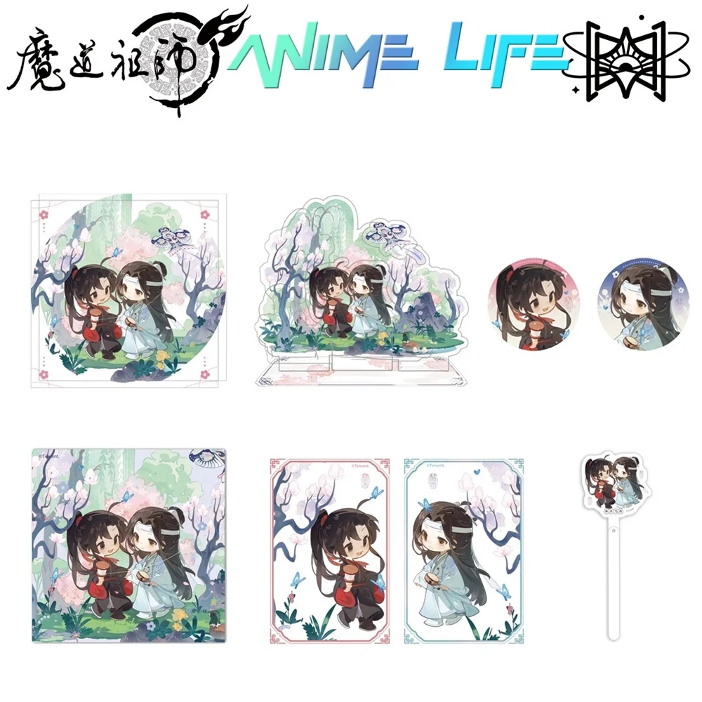 Official Anime MDZS Mo Dao Zu Shi Wei Wuxian Lan Wangji Spring Baji Badge Shikishi Acrylic Stand Coaster Cosplay Original Gift