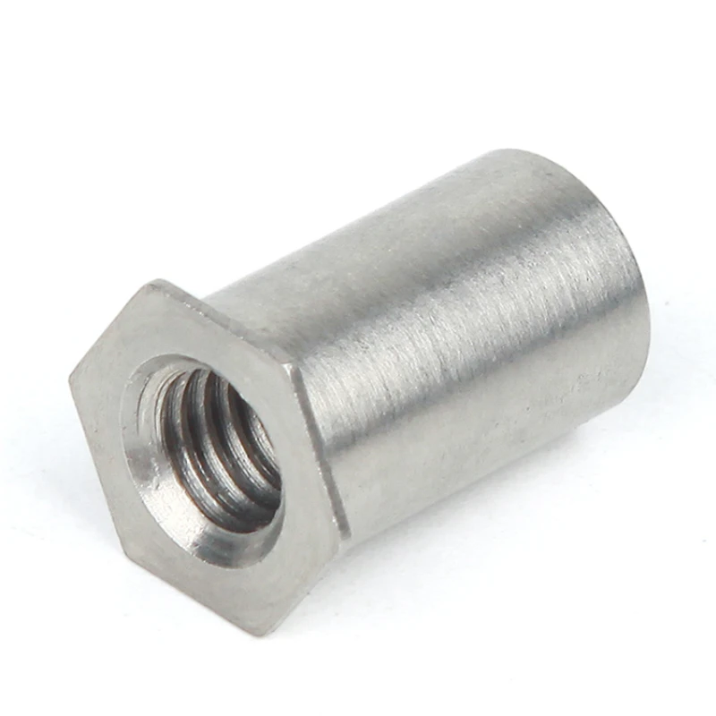 5pcsM2M2.5M3M4M5M6 304 Stainless Steel Pressure Riveting Flat Head Thread Rivet Insert Nut Cap Pressure Riveting Nut Through Hol