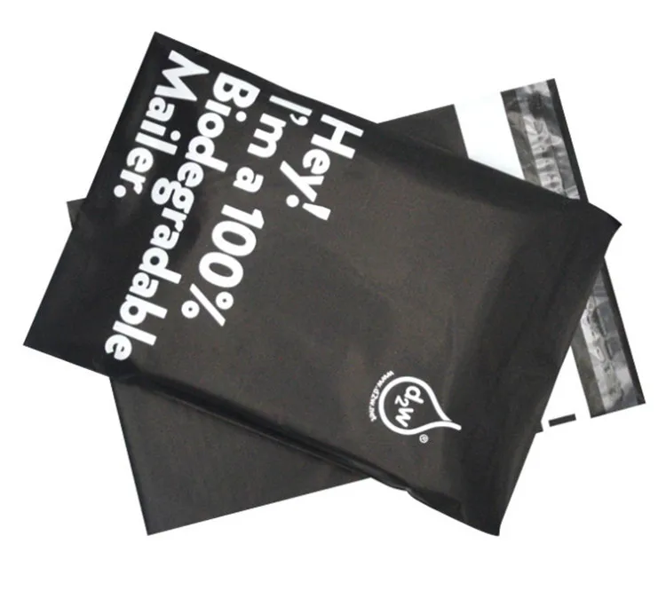 Eco-friendly D2W 100% Biodegradable Matte Black Pink Mailer Adhesive Envelopes Courier Cartoon Children Gift Boxes Express Bags