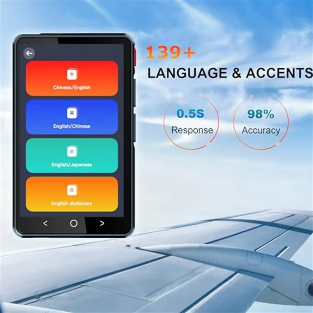 A02R! Tradutor de 139 idiomas 4 polegadas offline/tradução fotográfica Tradutor de idiomas AI bidirecional Tradutor de voz