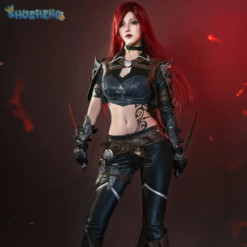 أزياء Lol Katarina Du Couteau التأثيرية للهالوين وعيد الميلاد وحفلات الهزلية ملابس لعبة الرسوم المتحركة