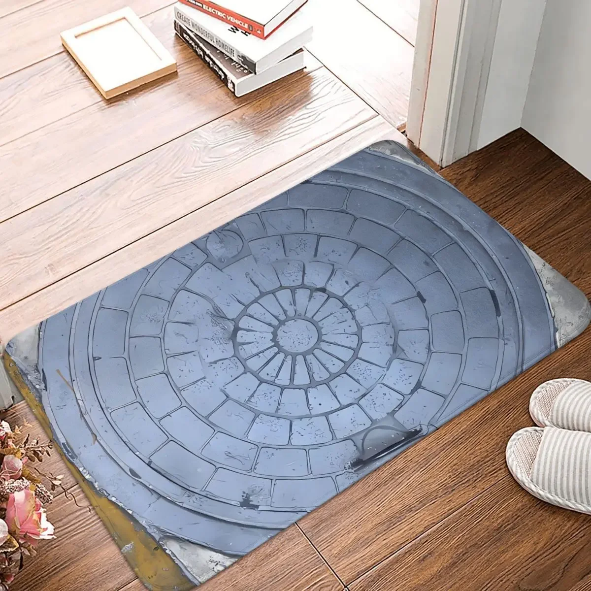 Manhole Cover Non-Slip Carpet Isla Mujeres Sewer Doormat Bedroom Bathroom Mat Welcome Decoration Rug