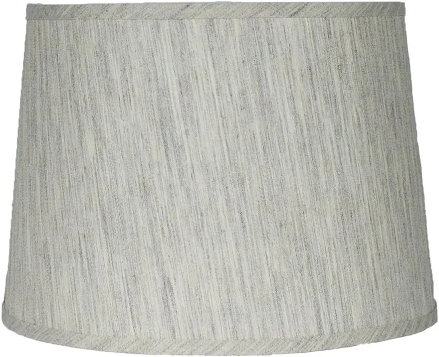 

Французский абажур-барабан, текстурированный льняной, 12x14x10 дюймов, на кронштейне, серый оттенок
