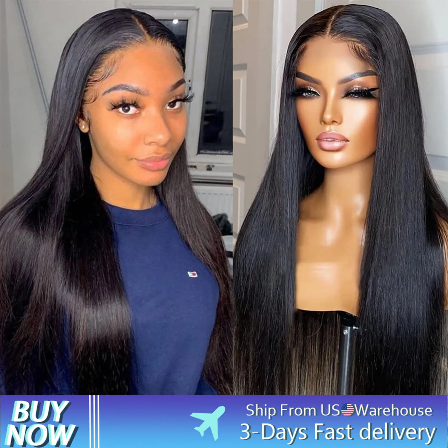 Glueless Straight Lace Wig 13x4 Lace Front Wig Pre-Cut Lace Human Hair Wigs 360 Full Lace Frontal Wigs For Black Woman Gabrielle