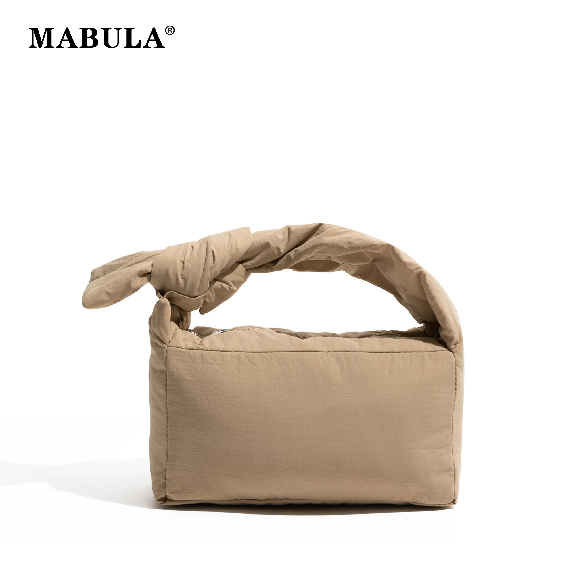 

MABULA Winter Cotton Padded Handbag Zipper Crossbody Bag Nylon Large Capacity Top Handle Bag Trendy Puffer Bag Work Shopping Bag