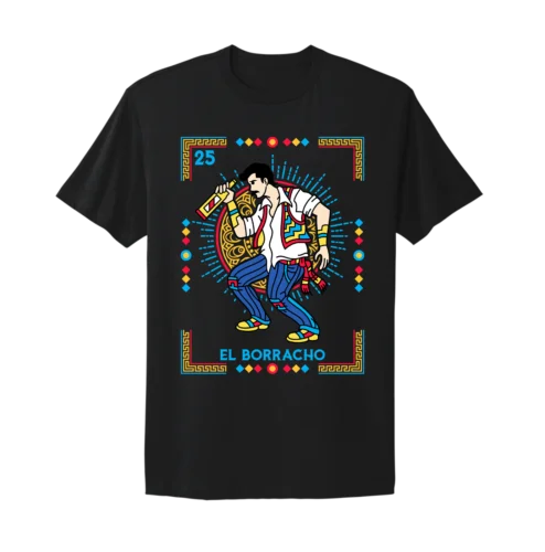 El Borracho Tarjeta Loteria Mexican Bingo T-Shirt