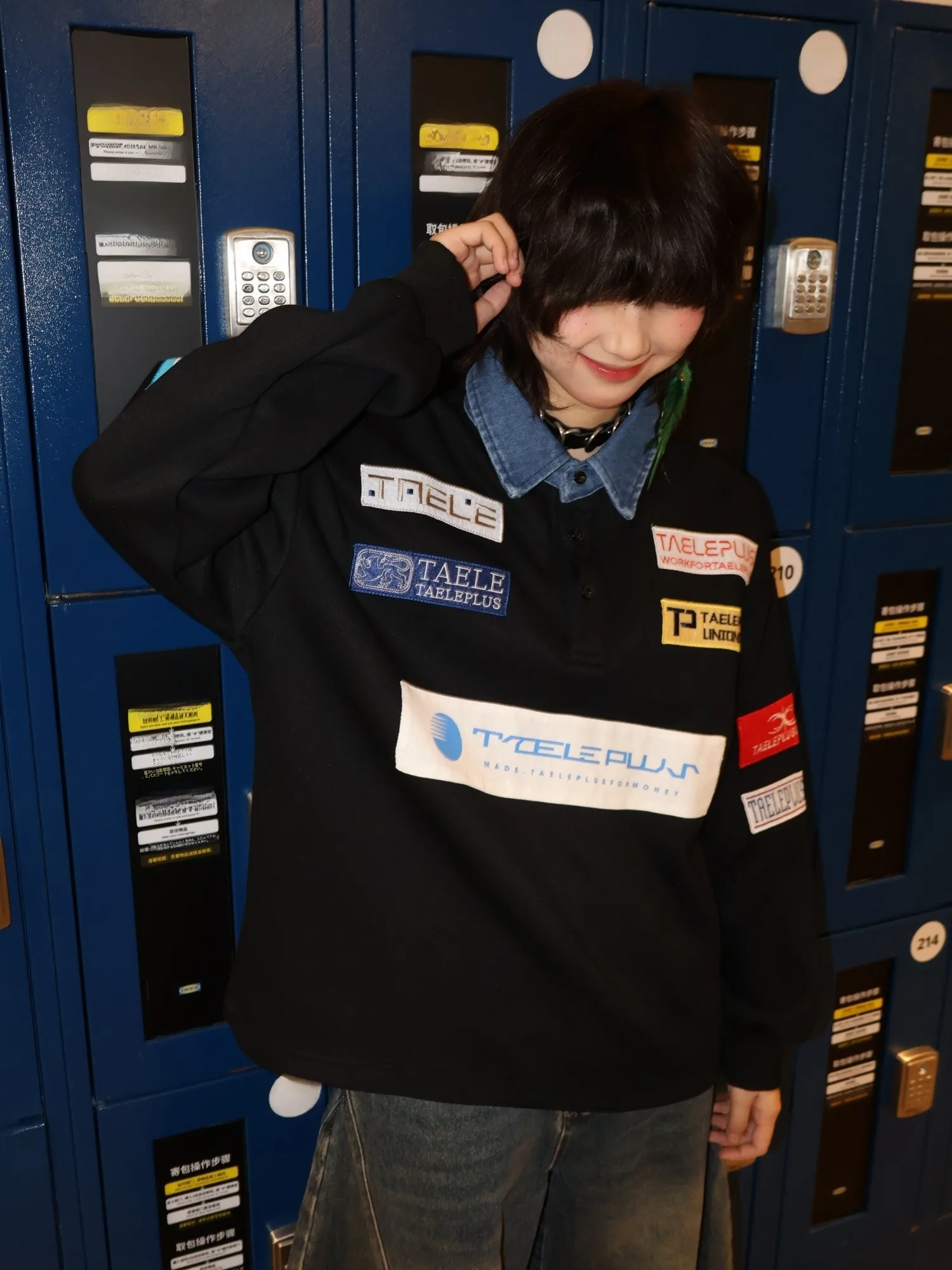 

Свитшот Adow Pl American Street в стиле Color Block с вышивкой, свободного кроя, с длинными рукавами, для женщин