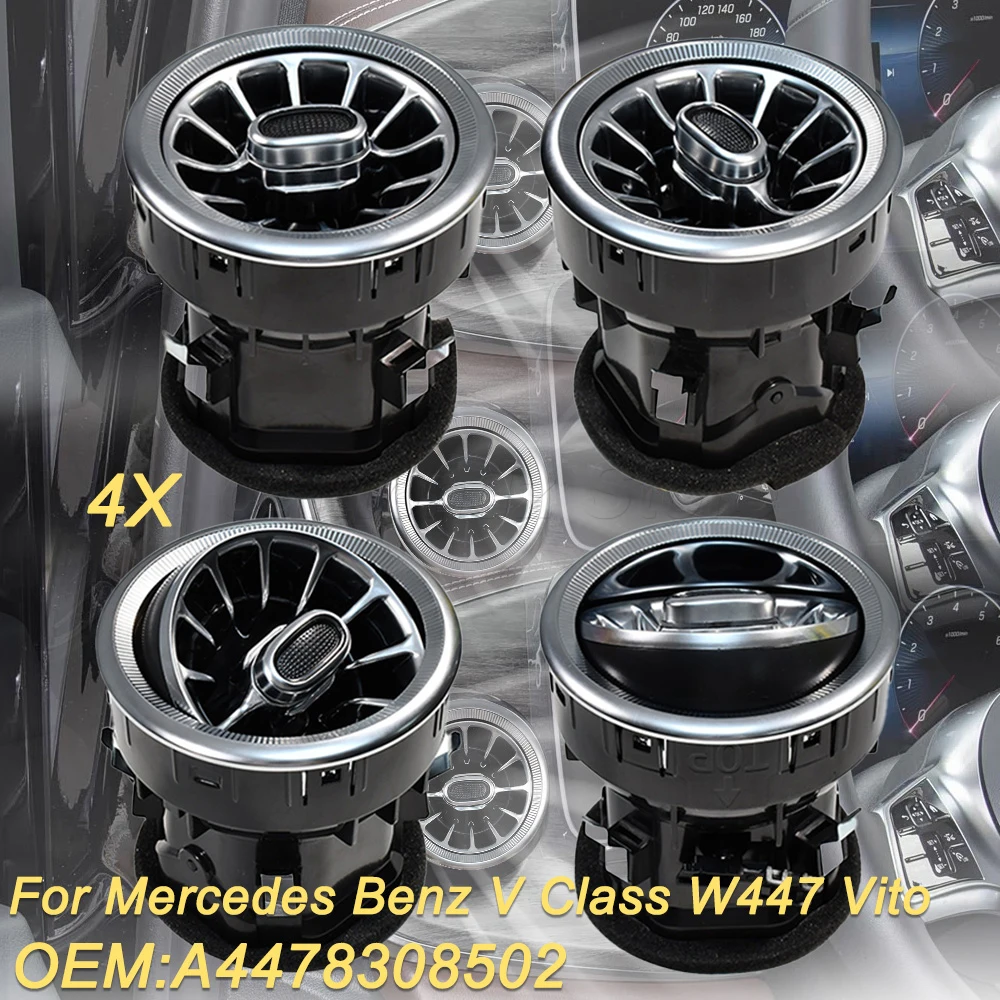 

4 x Front Inner Dashboard A/C Air Outlet Turbo Conditioning Air Vent For Mercedes Benz V Class W447 Vito A4478308502