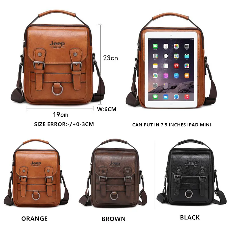 Imagem -02 - Jeep Buluo Novo Multi-função de Negócios Bolsas Homens Bolsa de Ombro Grande Capacidade de Couro Messenger Bolsa Crossbody