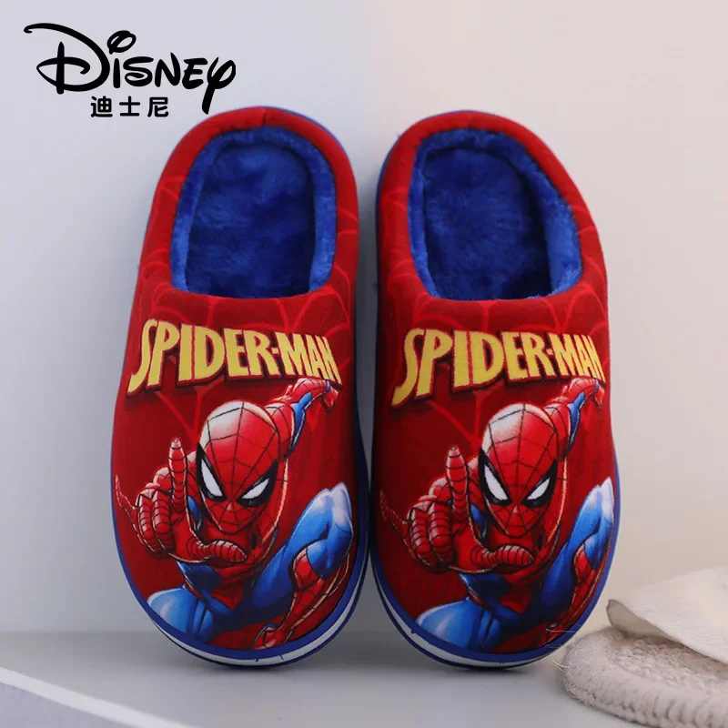 Autumn Winter Baby Boy Cotton Slipper Children Cartoon Spiderman Avenger Captain America Kid Girl Warm Home Indoor Bedroom Shoes