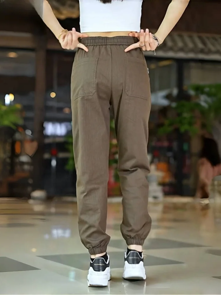 السراويل فضفاضة الرجال ربيع الخريف الكاكي ملابس العمل السراويل Dstring مكبل بناطيل كاجوال الشباب Faion العلامة التجارية Brothers #5